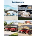 thumbnail image 6 of Garvee 20x20 FT Heavy Duty Metal Carport for 2 Cars, Portable Garage with LED Light, Reinforced Galvanized Steel Roof, Outdoor Canopy Shelter for Boats Trucks & SUVs, Gray, 6 of 8