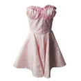 thumbnail image 3 of Lucakuins Mini vestido para mujer, sin tirantes, plisado, sin espalda, sólido, una línea de vestido para cóctel Lucakuins moda, 3 of 5