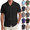 Black, variant on Frnrwgo Men's Short Sleeve Shirt Linen Button Casual Solid Color with Pocket Lightweight Breathable Summer Tops