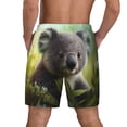 thumbnail image 2 of Lsque Mens Swim Trunks Daisy Koala Pattern - Bathing Suit Compression Liner - Beach Swim Shorts Swimwear - (S-3XL) - Stretch Quick Dry -Large, 2 of 9