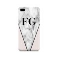 thumbnail image 1 of Personalised Pink x Grey Marble Contrast Initials iPhone 8 Plus Case,iPhone 15 Pro, 1 of 4