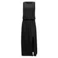 thumbnail image 6 of Baqcunre Women's Summer Sleeveless Round Neck Maxi Dresses Solid Color fork Opening Dress Long Dresses for Women Womens Dresses Casual Dresses for Women Holiday Dresses for Women,Black,Size M, 6 of 8