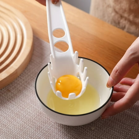 

Xuanyuan Egg Divider Easy to Clean Multifunctional Lightweight Egg Long Handle Serrated Separator for Home
