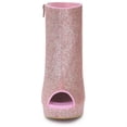 thumbnail image 2 of Unique Bargains Women's Glitter Peep Toe Platform Block High Heel Boots, 2 of 6