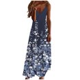 thumbnail image 2 of Puntoco Vestidos Mujer Moda Elegante Verano Casual Sólido V-Cuello Camis Vestido Largo Sin Mangas, 2 of 5
