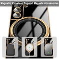 thumbnail image 3 of for Samsung Galaxy S22 Case with Magnetic Ring Holder [Compatible with Magsafe] [Built-in Camera Lens Protector] Glitter Electroplated Gold Sides Shockproof Case for Galaxy S22 Black, 3 of 11