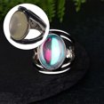 thumbnail image 3 of Anillo único Qarigey de piedra lunar aleación negro, 3 of 6