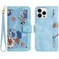 thumbnail image 3 of Designed for iPhone 16 Pro Max Wallet Case Cute for Women, Premium PU Leather Flip Kickstand Cover with Card Holder [Long Crossbody Strap + Short Wrist Lanyard] Magnetic Closure Phone Case,Blue, 3 of 10