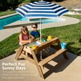 thumbnail image 4 of Best Choice Products Kids 3-in-1 Outdoor Convertible Activity Sand & Water Picnic Table w/ Umbrella - Navy, 4 of 8