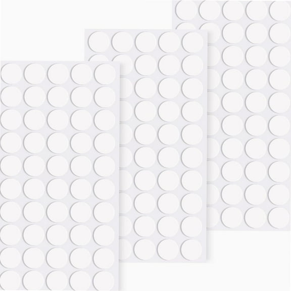 Sticky Tack, 150 Pcs 10mm/0.39" Removable Poster Putty, Double Sided Removable Clear Adhesive Mounting Round Reusable Tacky Dots Transparent Stickers Glue for Wall Hanging Pictures Posters