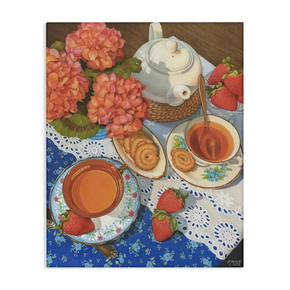 Stupell Industries Country Tea Time Food & Beverage Painting Gallery Wrapped Canvas Art Print Wall Art, 16 x 20