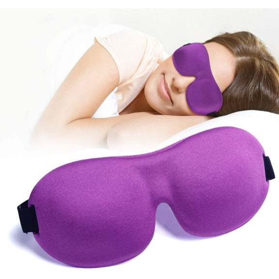 Sleep Mask, 100% Blackout 3D Contoured Sleep Eye Mask, Comfortable & Super Soft Sleeping Mask with Adjustable Straps for Women, Men, Concave Molded Night Eye Mask for Sleeping Travel Yoga Naps, Blue