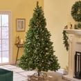 thumbnail image 3 of ACE-Holiday,7FT Pre-Lit Mixed Frosted Hinged Artificial Christmas Tree with 450 Clear Lights,52 Frosted Pine Cones,26 Red Berry,1219 Tips for Home,Offices,Schools,Shops,Parties(Green), 3 of 10
