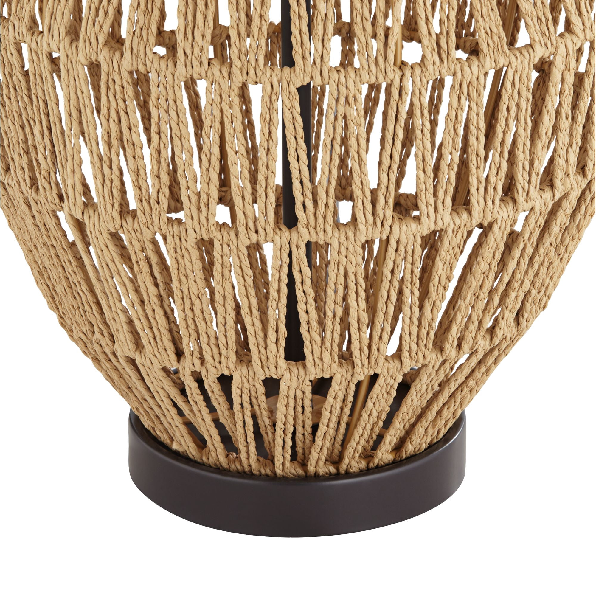 360 Lighting San Marcos Modern Coastal Table Lamp 27" Tall Natural Wicker Oatmeal Drum Shade for Bedroom Living Room Bedside Nightstand Office Kids