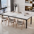 thumbnail image 5 of Tribesigns 78.74-Inch White and Black Conference Table, Large Office Meeting Seminar Desk with Metal Legs and Adjustable Foot Pads, Seats 6–8, Only Table Included, 5 of 5