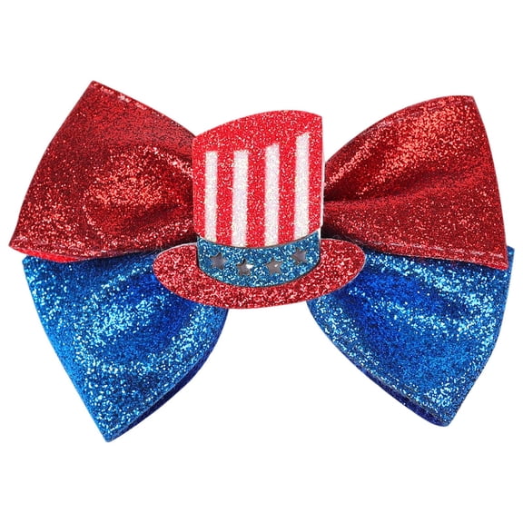 Zanarzt Toddler Hair Clips Childrens Independence Day Bow Hair Girls USA 250th Anniversary Hair Bow Clips Red,3-12 Years