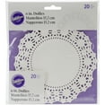 thumbnail image 2 of Wilton Lacy Floral Paper Doilies for Cake Decorating, Bright White, 20-Count, 6 in. Diameter, 2 of 4