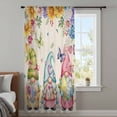 thumbnail image 3 of Easter Eggs Sheer Curtains 45 Inches Long, Cute Gnomes Flowers Butterflies Botanical Beige Light Filering Curtains, Breathable Simi Curtain Privacy Drapes for Kitchen Bathroom Small Window Treatment, 3 of 9