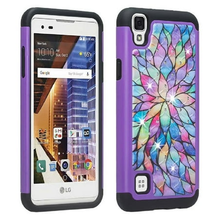 LG Tribute HD Case, LG X Style Case, LG Volt 3 Case, SOGA [Jewel Gem Series] Slim Diamond Bling Hybrid Protective Case Cover for LG Tribute HD / X Style / Volt 3 - Rainbow