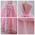 thumbnail image 4 of IBTOM CASTLE Flower Girl Sparkly Sequins Shiny Butterfly Formal Wedding Tulle Dress Junior Pageant First Communion Easter Princess Party Birthday Ball Gown 3T Rainbow powder, 4 of 7