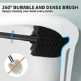 thumbnail image 2 of Toilet Brush and Holder 2 Pack, Toilet Bowl Brush with Extra Long Handle, Toilet Scrubber and Covered Holder, Toilet Brushes for Bathroom-Space Saving, Covered Brush, Durable, Deep Cleaning(Black), 2 of 6