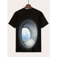 thumbnail image 5 of Men'S 3D Galaxy Print T-Shirt, Casual Short Sleeve Crew Neck Tops, Polyester 100% Composition, Slight Stretch, Summer Weekend Casual Wear, 5 of 6