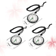 3-Pack Outdoor Multi-Purpose Clear Compass Set with Scale, Direction Indicator and Lanyard for Hiking Camping Navigation