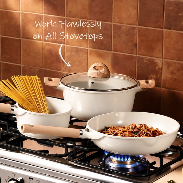 Carote 13-Piece Ceramic Nonstick Cookware Set with Lids photo 5