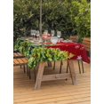 thumbnail image 2 of Outdoor Tablecloth with Umbrella Hole and Zipper, Red Christmas Rectangle Table Cloth 54x80 Inch Waterproof Tablecloth, Green Xmas Tree Snowflake Winter Picnic Table Cover for Patio Camping, 2 of 7