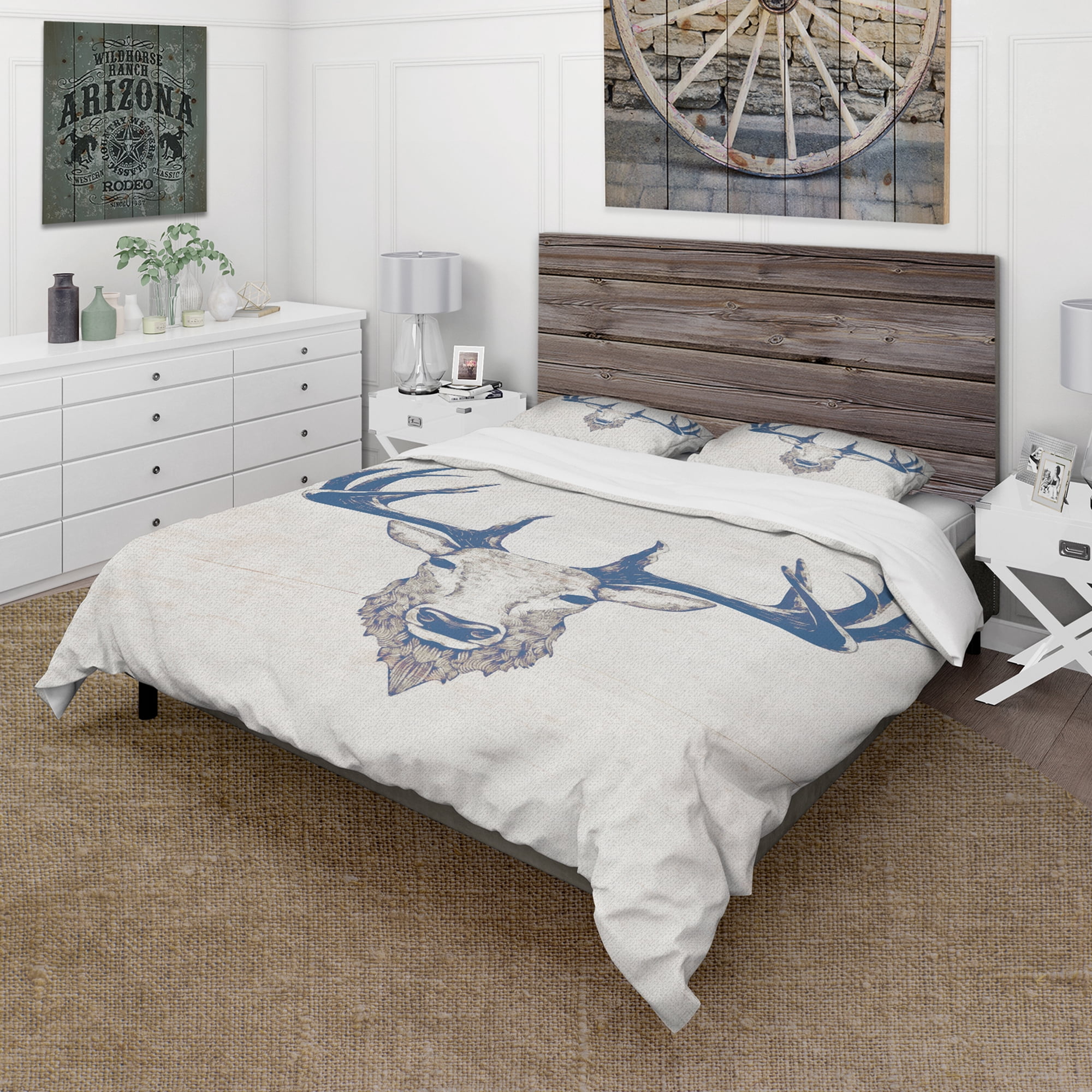Designart 'Deer Wild and Beautiful XI' Farmhouse Duvet Cover Set