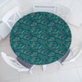 thumbnail image 3 of Ambesonne Sea Shells Fitted Round Tablecloth, Ocean Line Design, 45"- 56" Diameter, Petrol Blue Teal Beige, 3 of 5