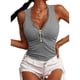 thumbnail image 1 of Camiseta Sin Mangas,Camiseta Sin Mangas para Mujer Camiseta Sin Mangas con Cremallera Frontal Acanalada Camiseta Sin Mangas con Cremallera Diseño De Última Generación, 1 of 5
