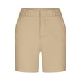 thumbnail image 1 of zbxnLI Bermuda pour Femmes Été Décontracté Taille Haute Jambe Droite Extérieur Randonnée Voyage Shorts avec Poches, 1 of 7
