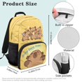 thumbnail image 7 of Uorisanigo Capybara Print Kids Children School Backpack 17 inch, Breathable Mesh Backpack with Side Water Bottle Pocket, Ideal for Nursery Preschool and Travel, 7 of 7