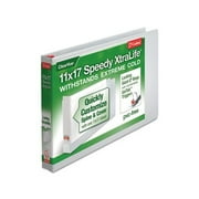 Cardinal 11 x 17 Speedy XtraLife Non-Stick Locking Slant-D Ring Binder, 1" Cap, White