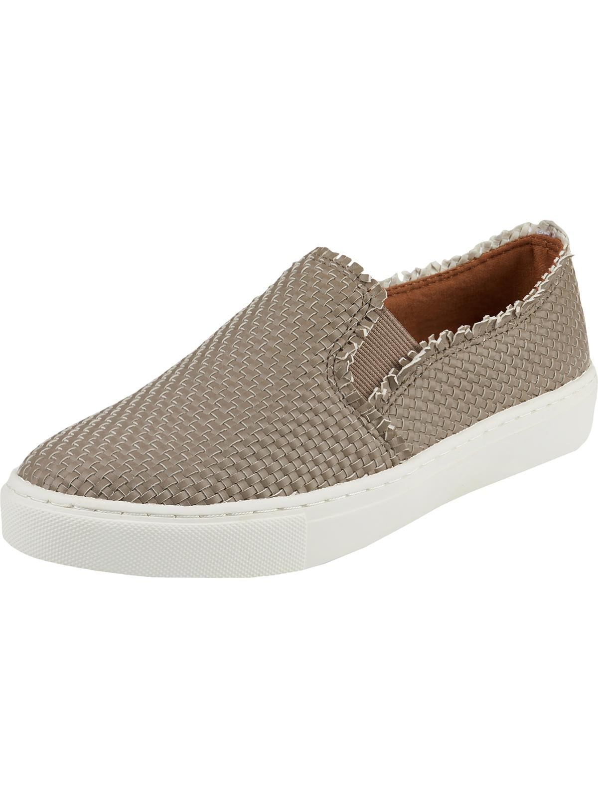 Indigo Rd. Womens Kicky Woven Metallic Slip On Sneakers Taupe 10