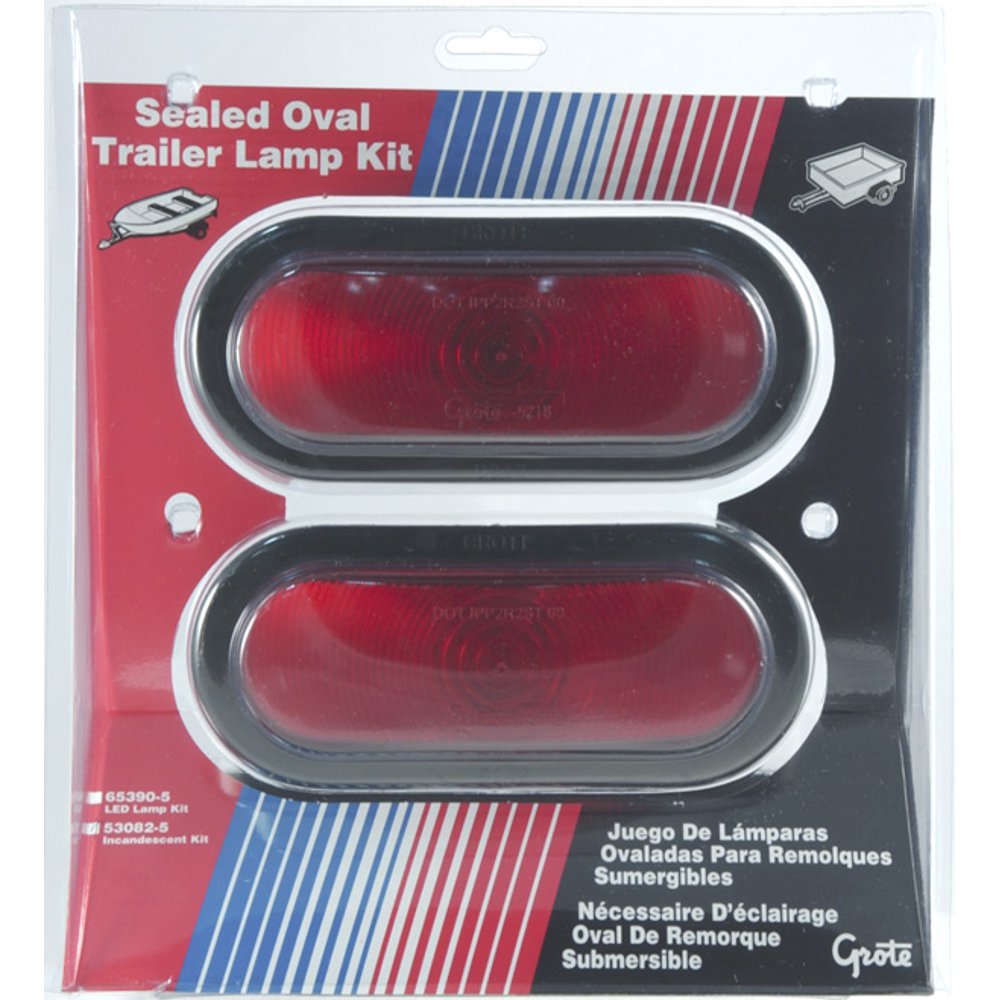 Grote 530825 Small Trailer Lighting, Red, Sealed Oval Boat Trailer
