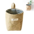 thumbnail image 4 of Shoreew Cotton Linen Hanging Storage Bag Wall Mounted Storage Basket Small Folding Storage Bag with Handle for Keys Toys Cosmetics, 4 of 7