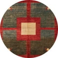 thumbnail image 1 of Ahgly Company Indoor Round Abstract Red Abstract Area Rugs, 7' Round, 1 of 6