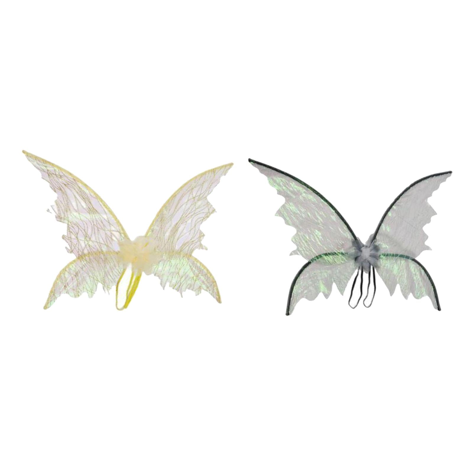 BELOVING 2 Pcs Costume d'Aile de Fée Filles Ange Accessoire pour Enfants Robe de Fête Couleur Or Noir