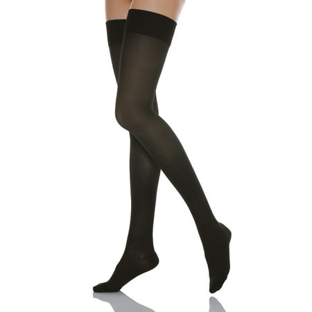 

Relaxsan Basic 960 (Black Sz.5) - firm support thigh high stockings 20-30 mmHg for suspender belts 100% Made in Italy