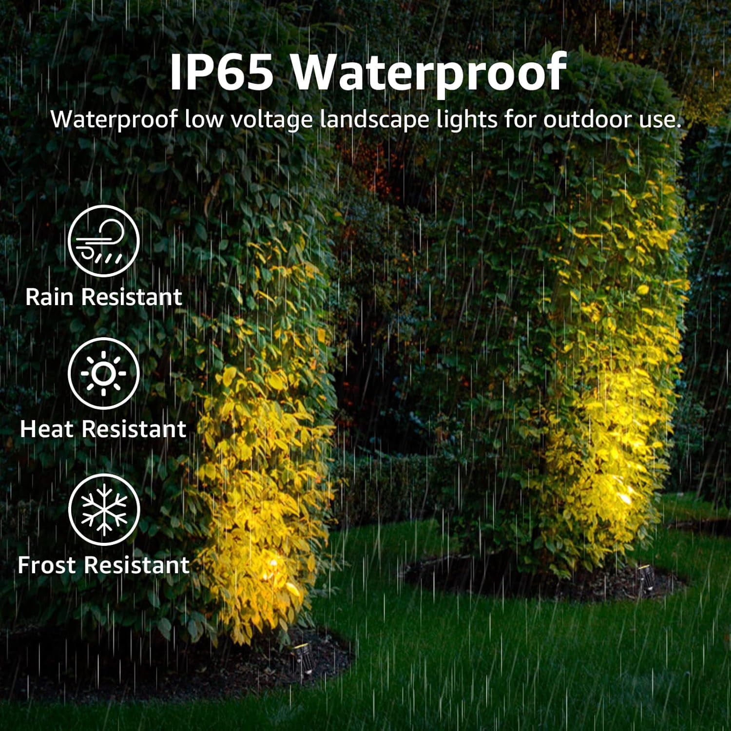 SUNVIE 3W Low Voltage Landscape Lighting LED Outdoor Spotlight with Connectors for Garden, 4 Pack