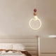 thumbnail image 4 of Circular Bedside Pendant Light, Cream Metal Pendant Lights with White Acrylic Shade, Modern LED Chandeliers, Linear Pendant Lamps for Bedroom, Tri-Col, 4 of 5