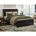 thumbnail image 4 of Full Size Sleigh Bed - Low Profile Wood Platform Bed with Footboard - Modern Bedroom Furniture, 4 of 5