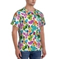 thumbnail image 2 of Bixox Men's Watercolor Flowers Printed Short Sleeve Skinny Athletic T-Shirt, 2 of 6