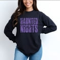 thumbnail image 2 of Haunted Nights Block Distressed - Women's Garment Dyed Long Sleeve Graphic T-Shirt, 2 of 9