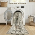 thumbnail image 2 of UERMEI 3'x8' Runner Rug for Hallway, Machine Washable Vintage Runner Rug Distressed, Non Slip Kitchen Floor Mat, Low Pile Rugs for Kitchen Halfway Bedroom Laundry Entryway, Brown Beige, 2 of 8