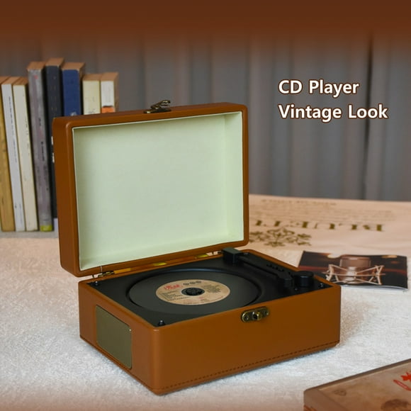 Speakers CD Player BT 5.0 Music U Disk Album Portable CD Player Built-in Speakers with Remote Control, Portable BT Desktop CD Player, Vintage Design, HiFi Speakers, Audio in, Best