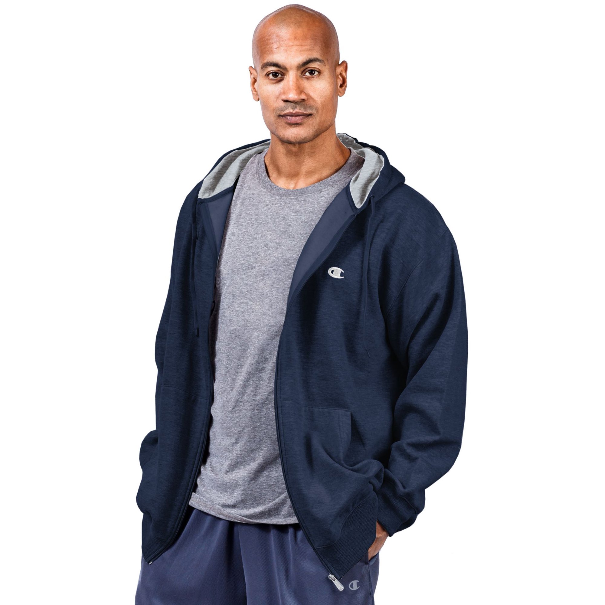 Champion Big Tall Men`s Zip Fleece Hoodie, 3XLT, Navy | Walmart Canada
