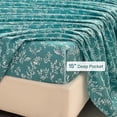 thumbnail image 4 of Floral Printed Queen Comforter Set with Sheets Lightweight Piece Bed in A Bag Comforter Set Vintage Yellow and Grey Flower Pattern Farmhouse Bedding Set, 4 of 7